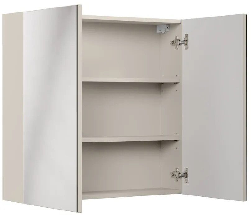 Horná kúpeľňová skrinka Bella Cashmere so zrkadlom 2D 80 cm kašmír