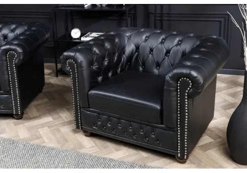 Kreslo 41448 Chesterfield Antique Čierna  - Komfort-nábytok