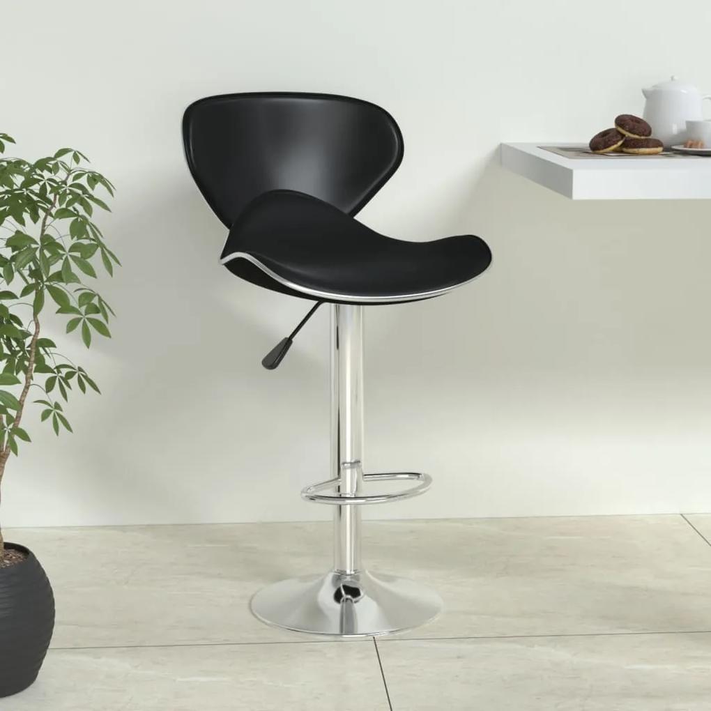 Barová stolička čierna umelá koža 335130