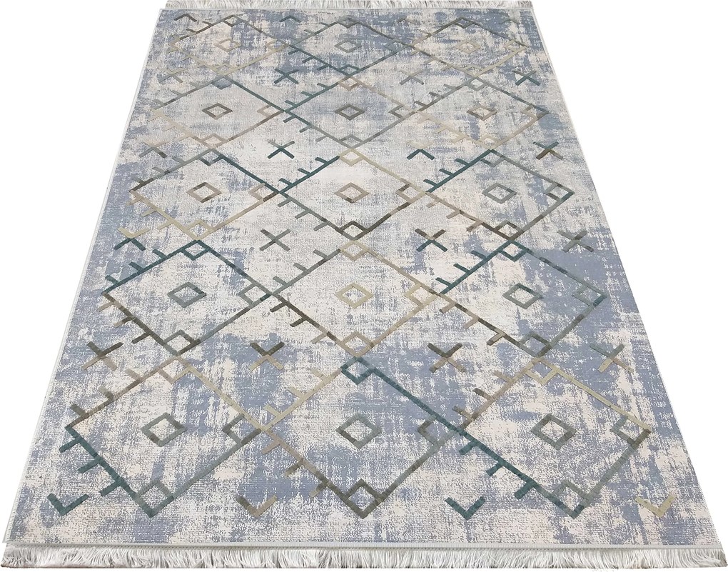 DY Sivý protišmykový koberec Hypnotic 02 Rozmer: 80x150 cm