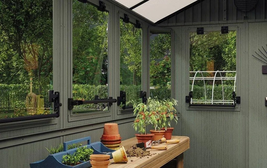 Záhradný domček Keter Potting Shed 2v1 zelený, s podlahou