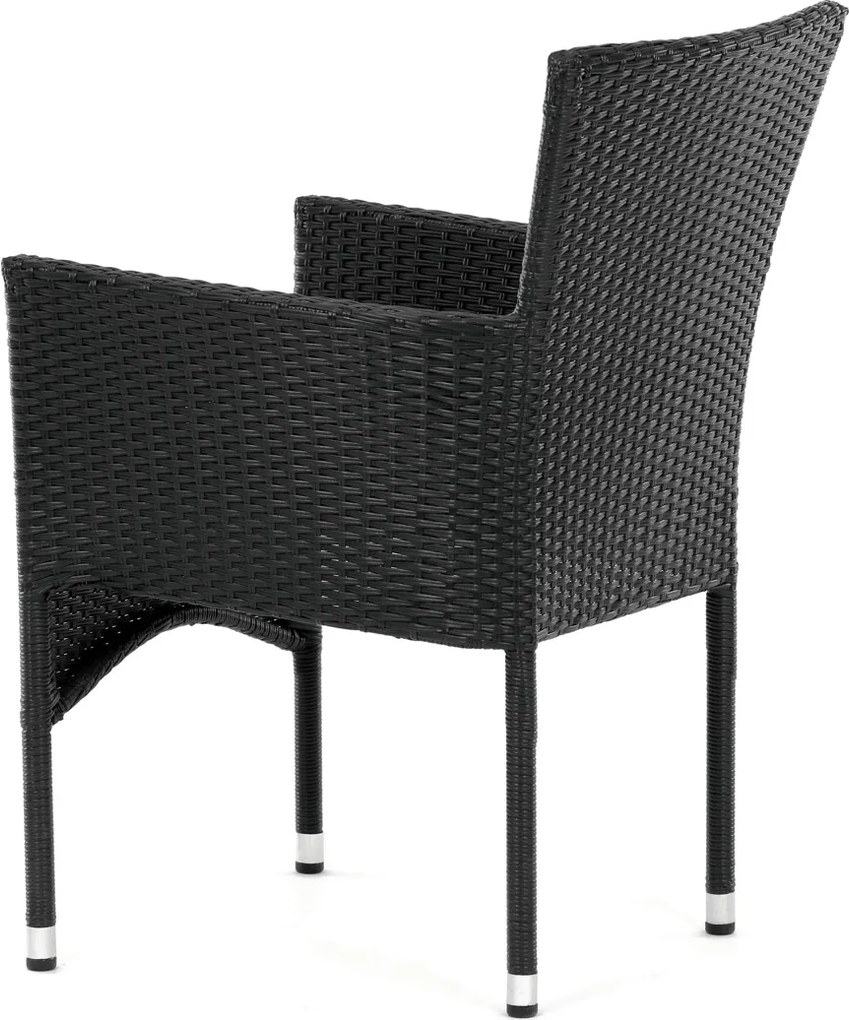 Autronic BONTEC Záhradná stolička, kov, polyratan, čierna, AZC-S2117 BK Farba: Čierna