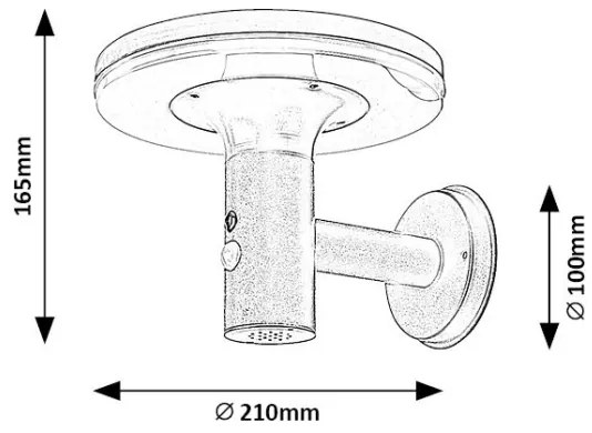 Rabalux 77017 - LED Solárne svietidlo so senzorom ALASKA LED/10W/3,7V IP44