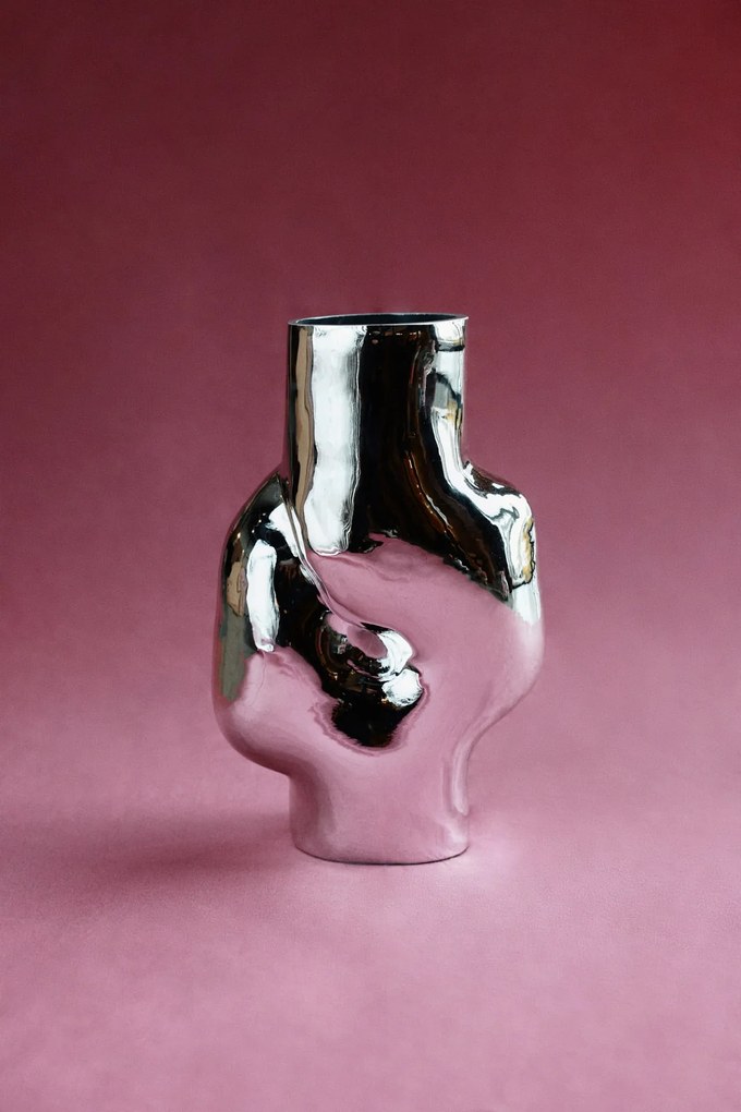HK living Skleněná váza Gleam Chrome 3,5 l