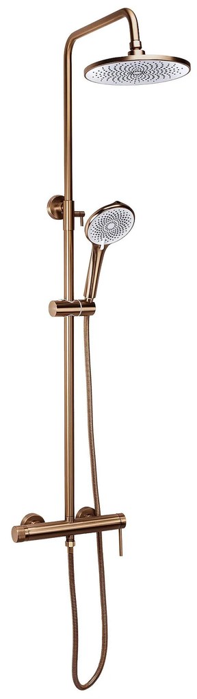 Rea Clif, sprchový set s ručnou a hlavovou sprchou, medená matná, REA-P3914
