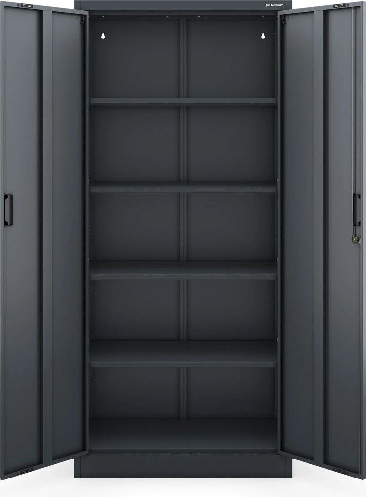 Kovová kancelárska skriňa so 4 policami, antracitová, 1750x800x400 mm: JAN Compact