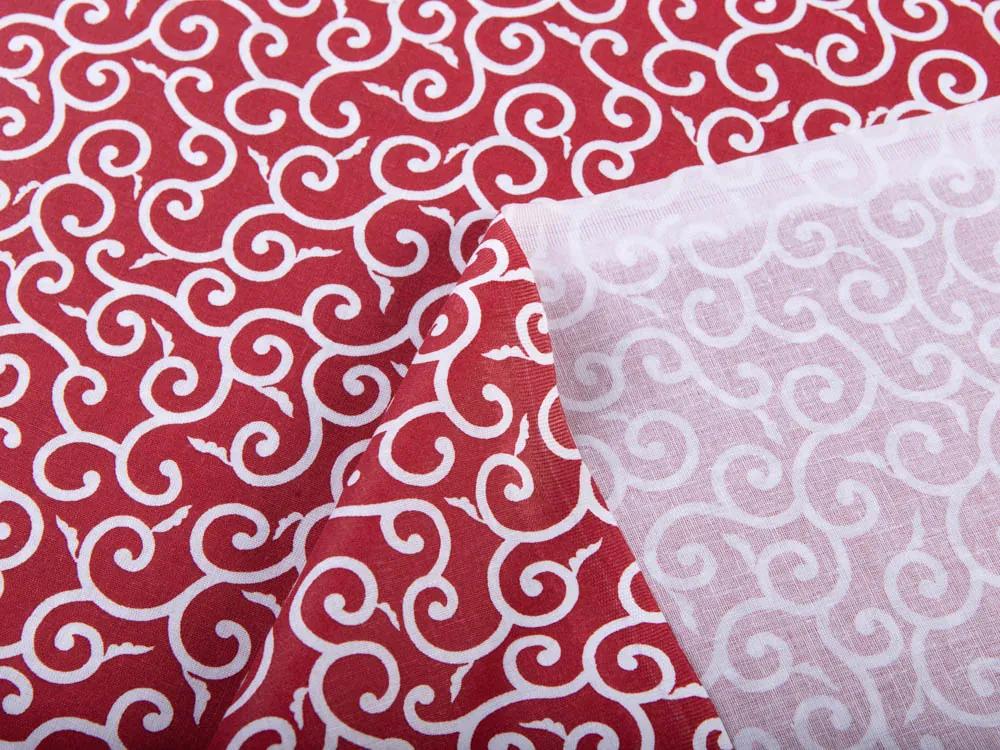 Biante Bavlnený záves Sandra SA-259 Ornamenty na rubínovo červenom 130x200 cm