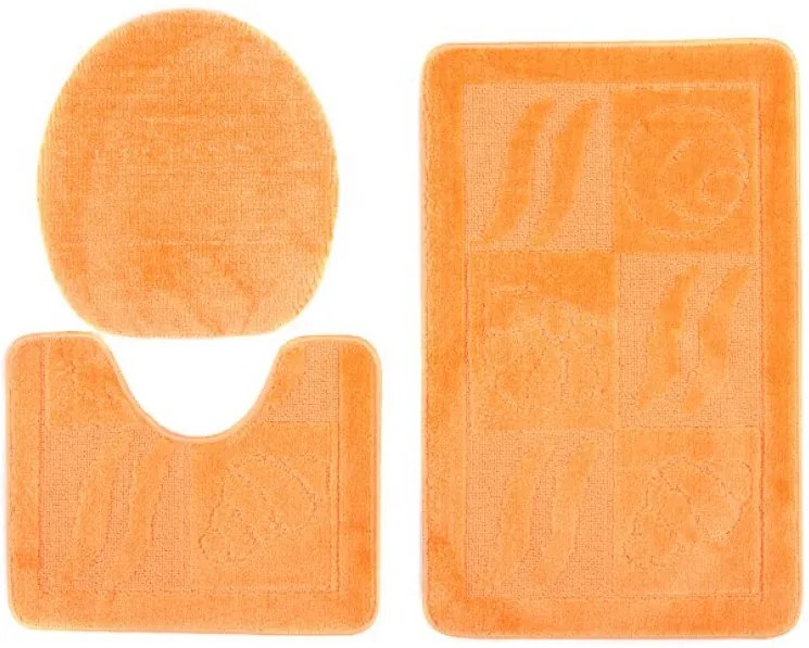 Kúpeľňové predložky 1107 oranžové 3Ks, Šířky běhounů 100 cm