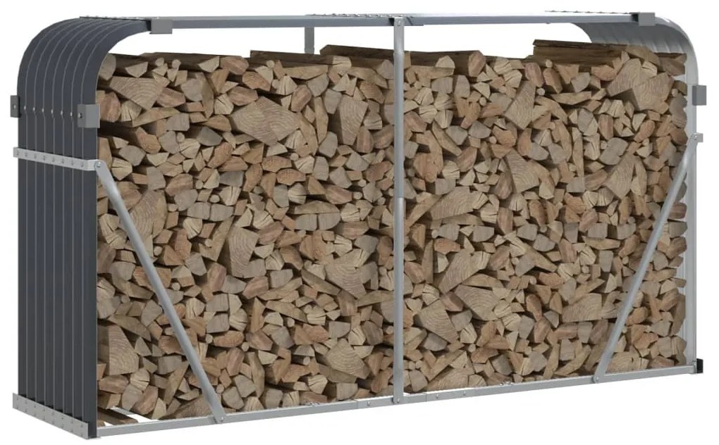 Držiak na polená antracitový 180x45x100 cm pozinkovaná oceľ