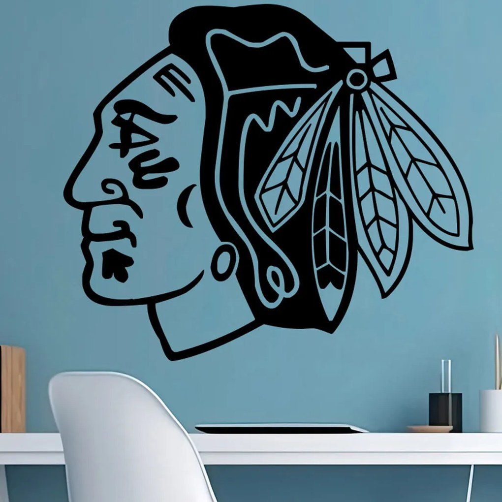 Veselá Stena Samolepka Hokejový tím Chicago Blackhawks Farba: fialová, Veľkosť: 100 x 87 cm