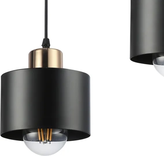 Luster na lanku 1xE27/35W/230V pr. 12 cm čierna/zlatá