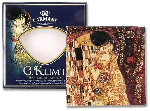 Sklenená tácka 13x13 cm Gustav Klimt The Kiss, CARMANI