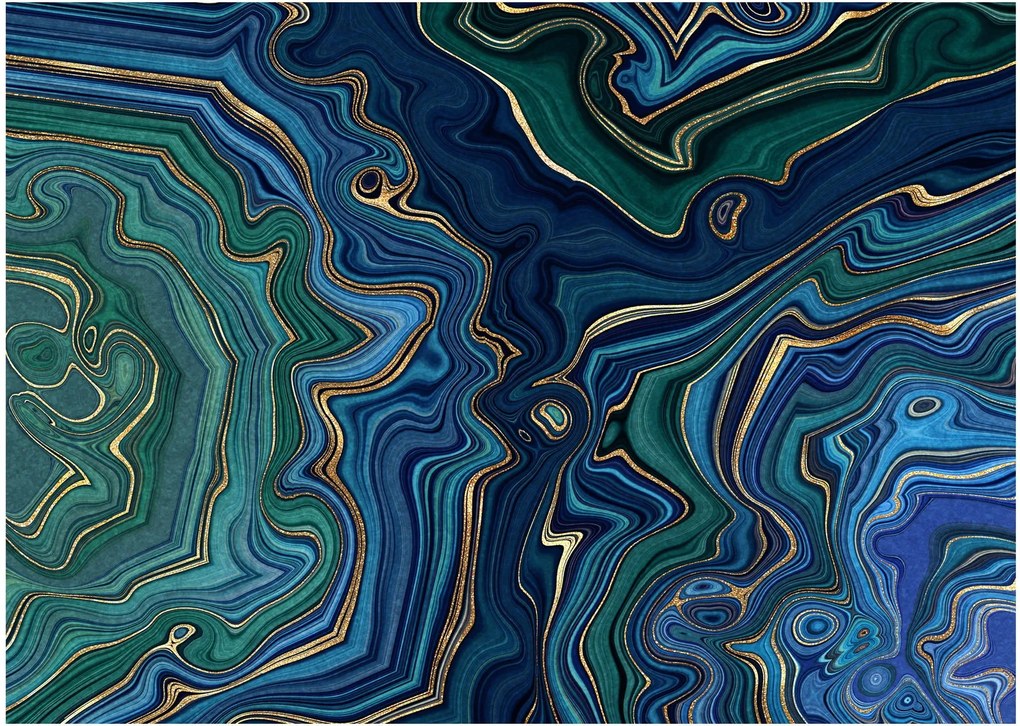 Sklenený obraz - Zeleno-modrý mramor (70x50 cm)