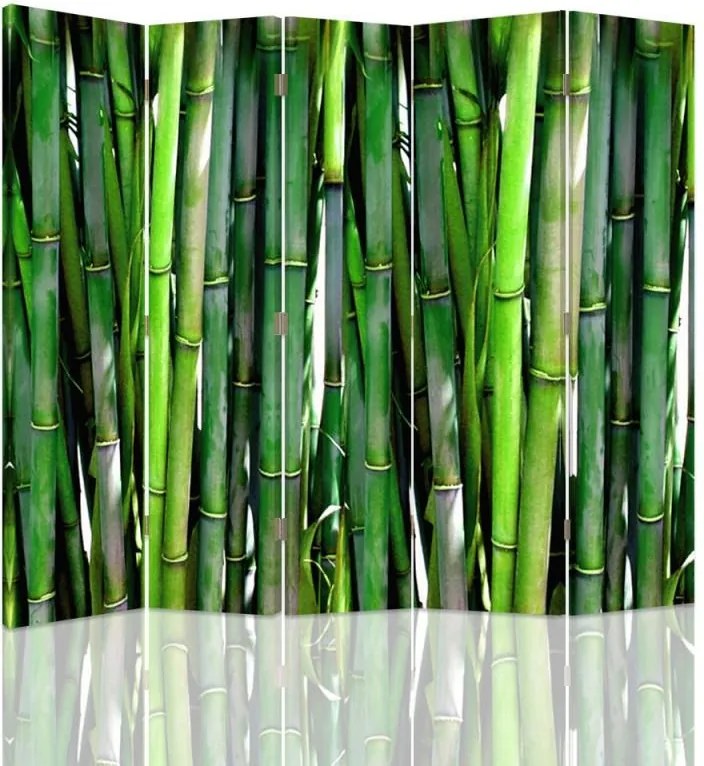 CARO Paraván - Bamboo | päťdielny | jednostranný 180x150 cm