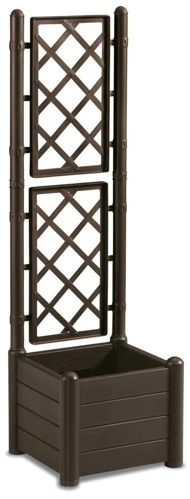 STEFANPLAST Truhlík 30 l s trelážou/mriežkou, hnedý