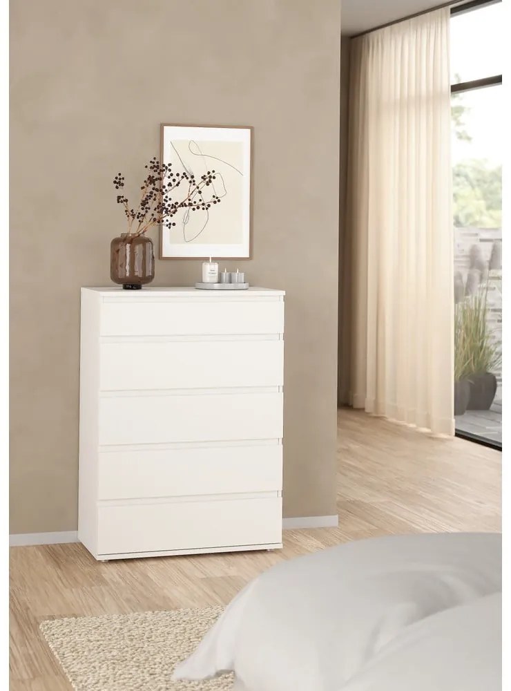 Biela vysoká komoda 77x107 cm Nova – Tvilum