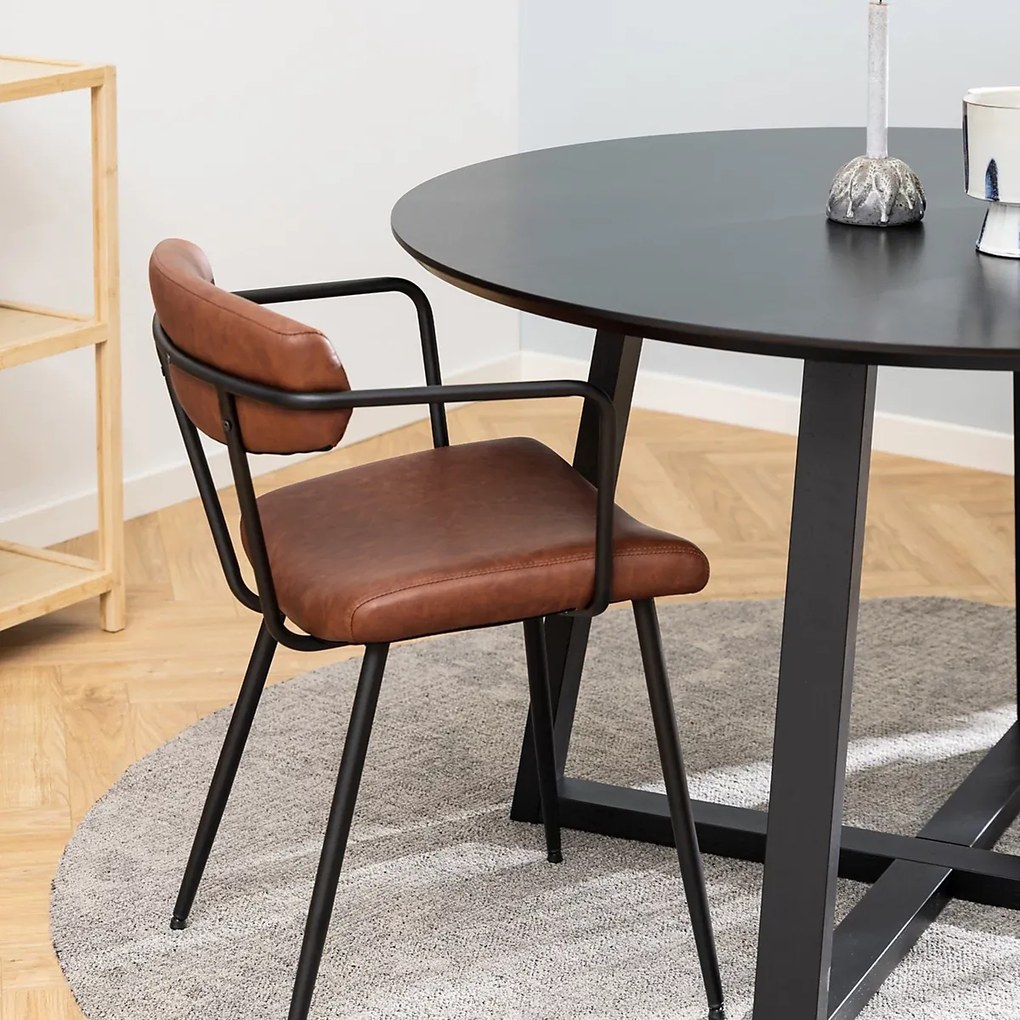 Okrúhly jedálenský stôl Malika 120 cm čierny