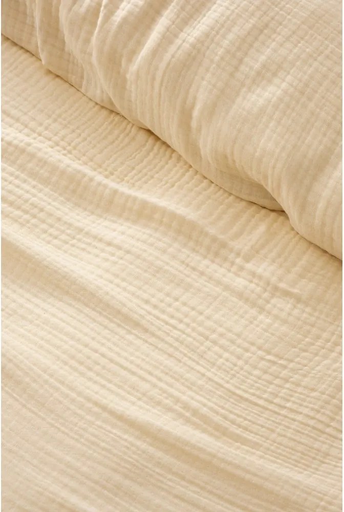 Krémový mušelínový pléd 220x250 cm Muslin – Mijolnir