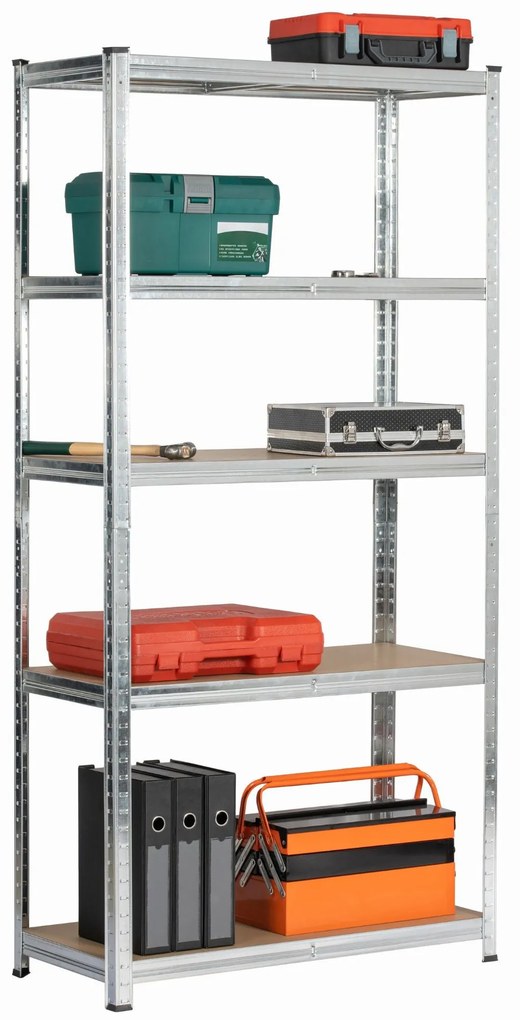 Kovový regál REGMET 90x40x180 cm strieborný