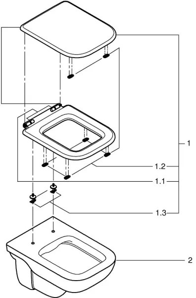 GROHE 39815000 - Závesné WC START EDGE 53,8 x 36,5 cm durobiela