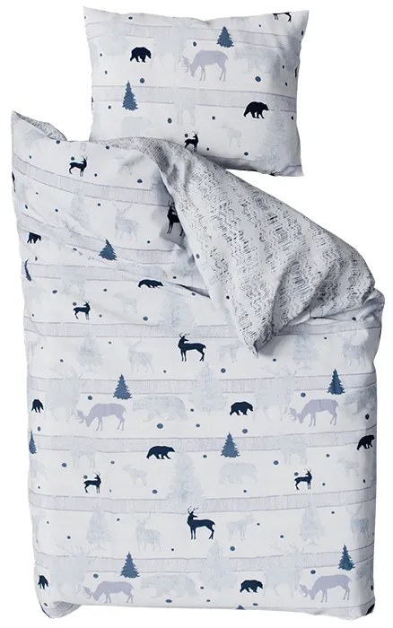 Bavlnené obliečky Renforcé SOBI A STROMKY biele Rozmer obliečky: 70 x 90 cm | 140 x 200 cm