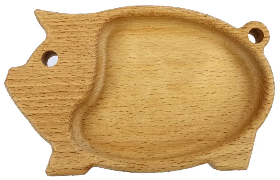 AMADEA Drevená miska v tvare ošípanej, masívne drevo, rozmer 20x12,50x2 cm