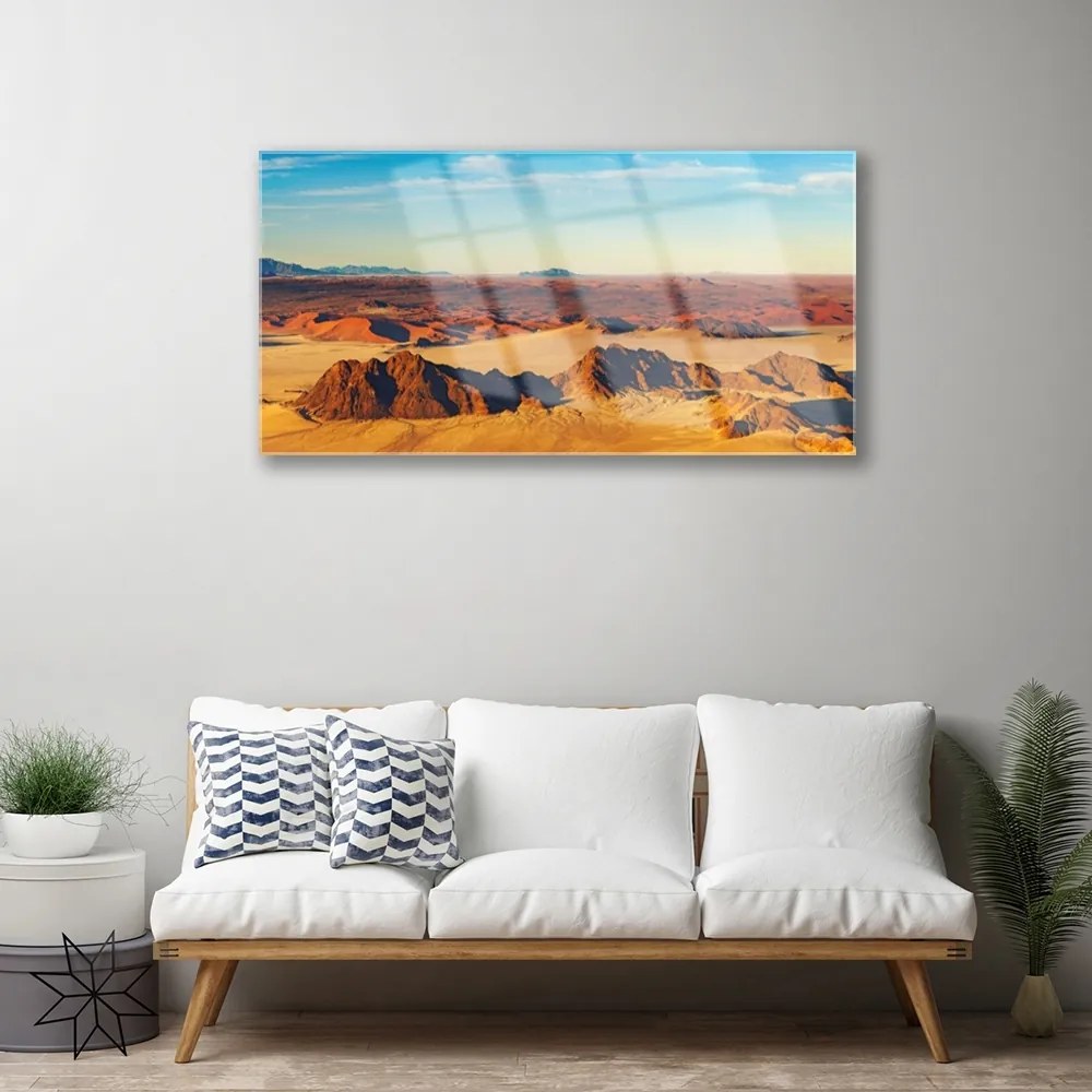 Skleneny obraz Púšť nebo krajina 125x50 cm