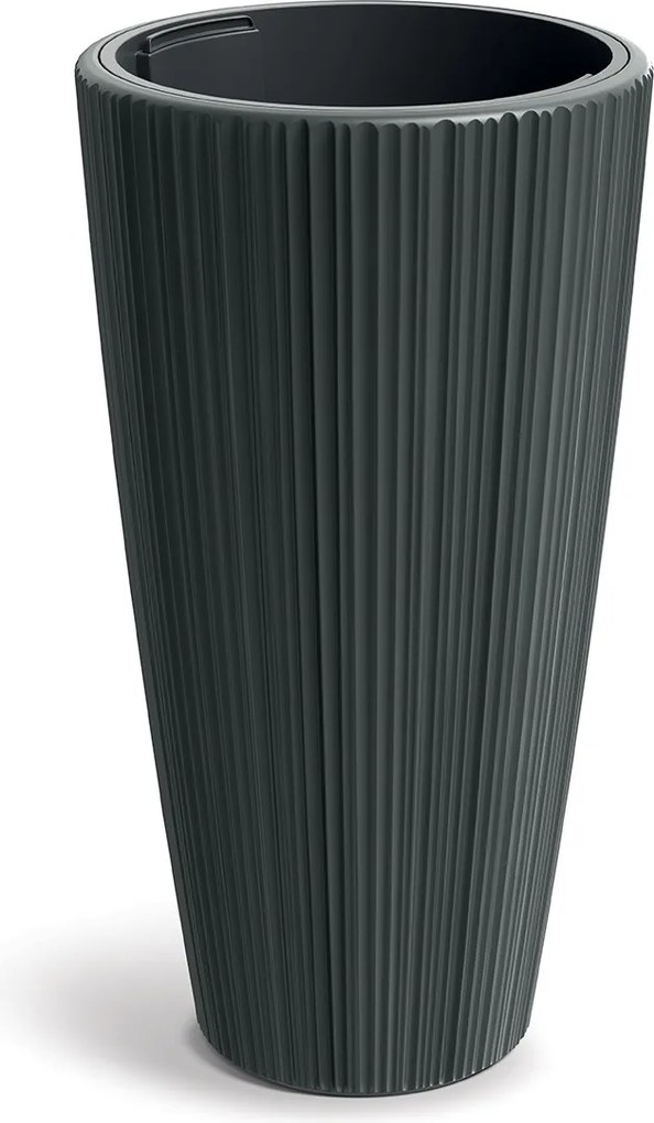 Plastový kvetináč OROS 39 cm tmavo sivý matný