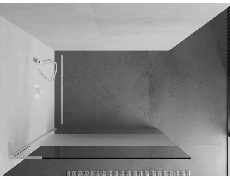 Mexen Kioto L, sprchová zástena Walk-In 90 x 200 cm, 8mm číre sklo-námraza, biely profil, 800-090-103-20-35