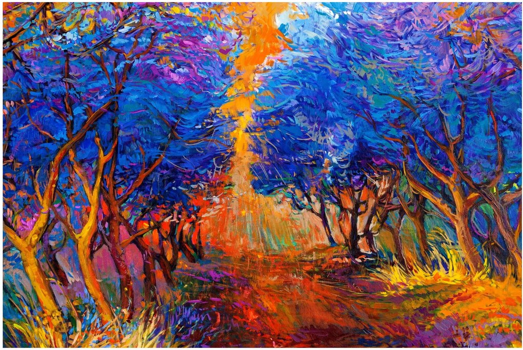Obraz - jesenné koruny stromov, moderný impresionizmus (90x60 cm)