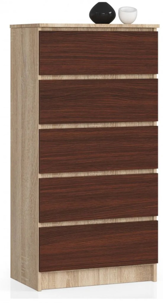 Komoda K60 5SZ sonoma / wenge