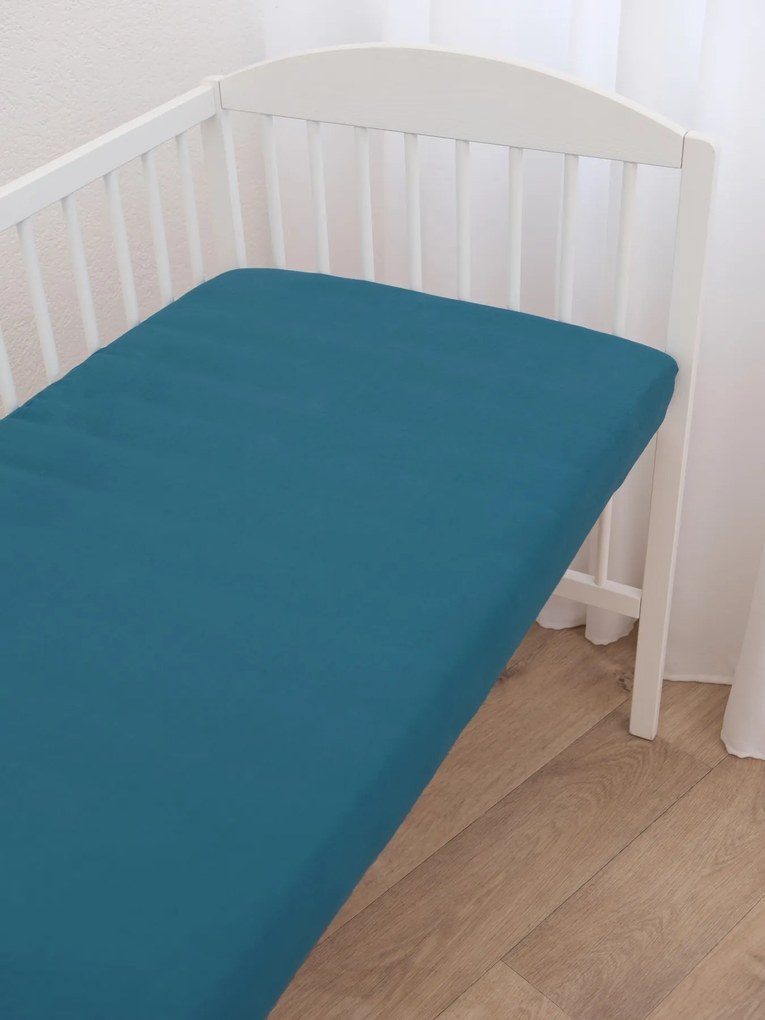 Jersey plachta do postieľky Classic 60 × 120 cm - petrolejová