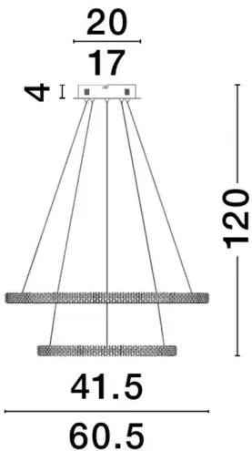 LED luster Ginevra 60.5 čierne