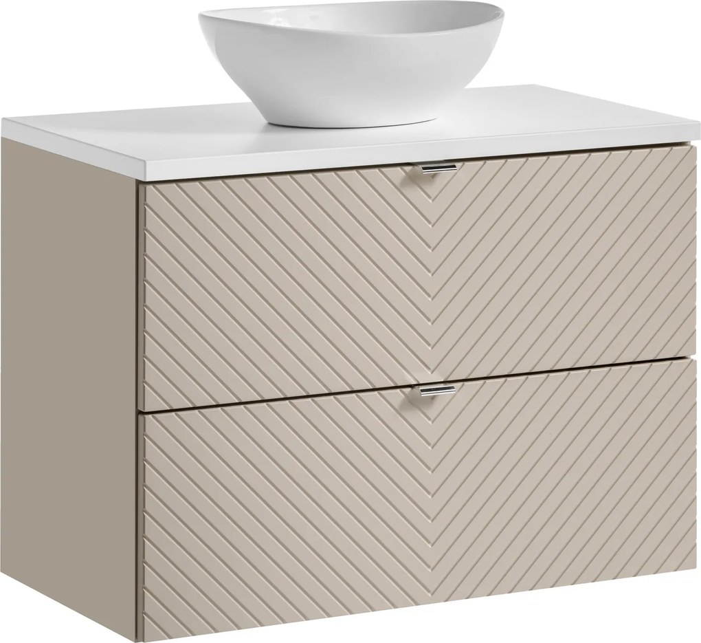 Comad Kúpeľňová skrinka s doskovým umývadlom SET-VIC B WHITE 80 kašmír/biela