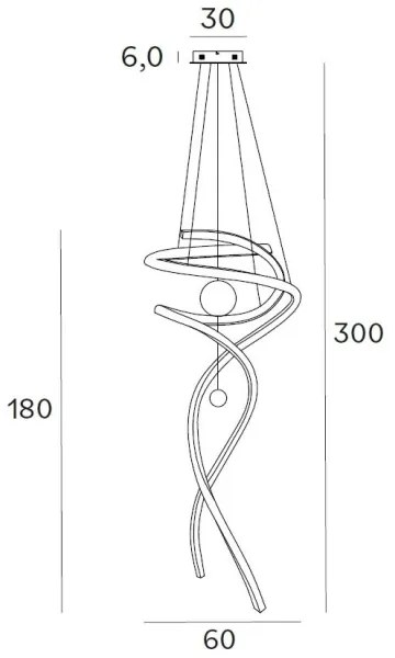 MAXLIGHT P0427D -LED S. luster na lanku RITZ LED/100W/230V pr. 60 cm CRI 90 zlatá