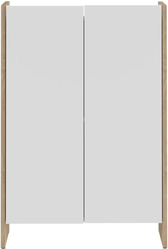 Biela kúpeľňová skrinka s hnedým korpusom TemaHome Biarritz, výška 89,5 cm