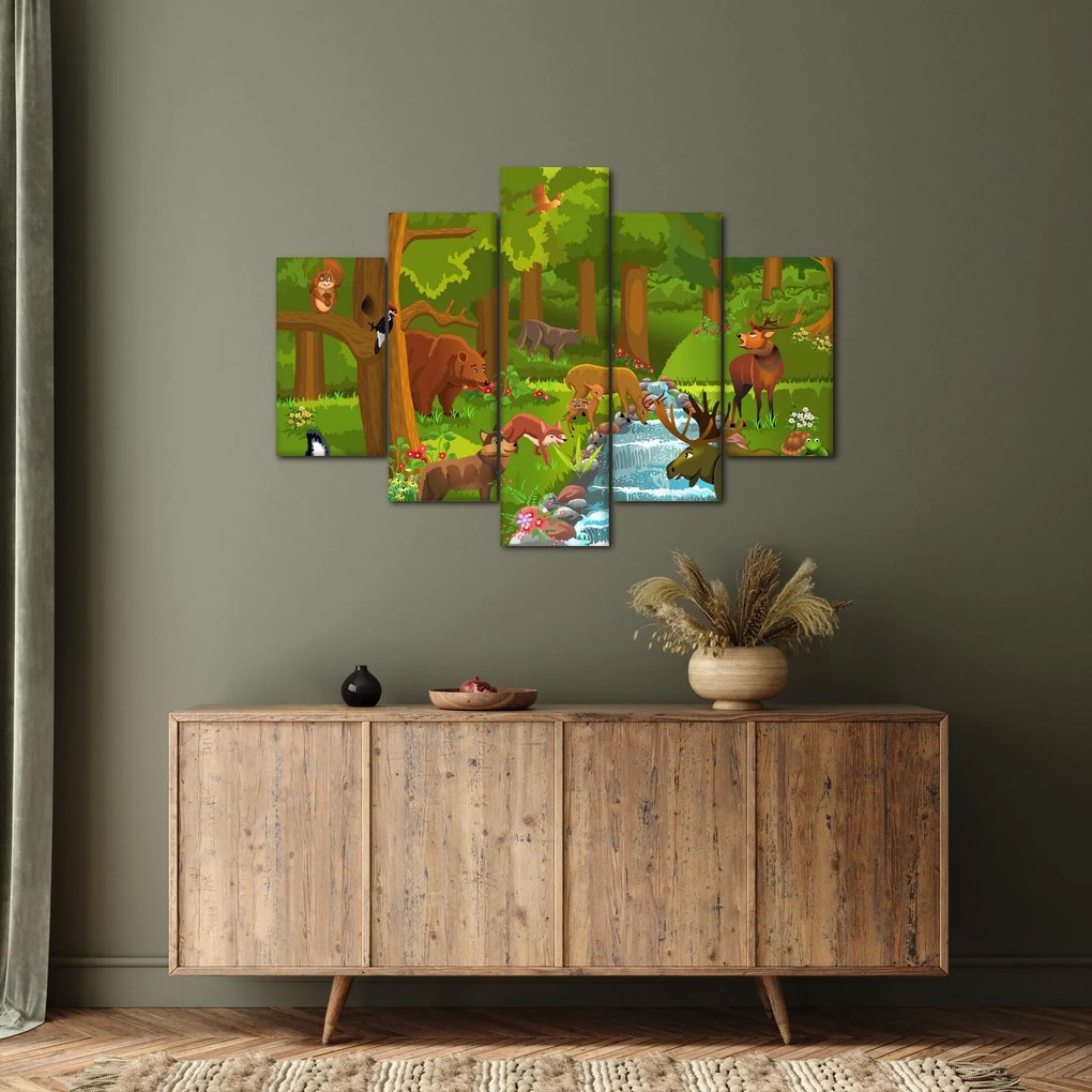 Detský obraz so zvieratkami (150x105 cm)