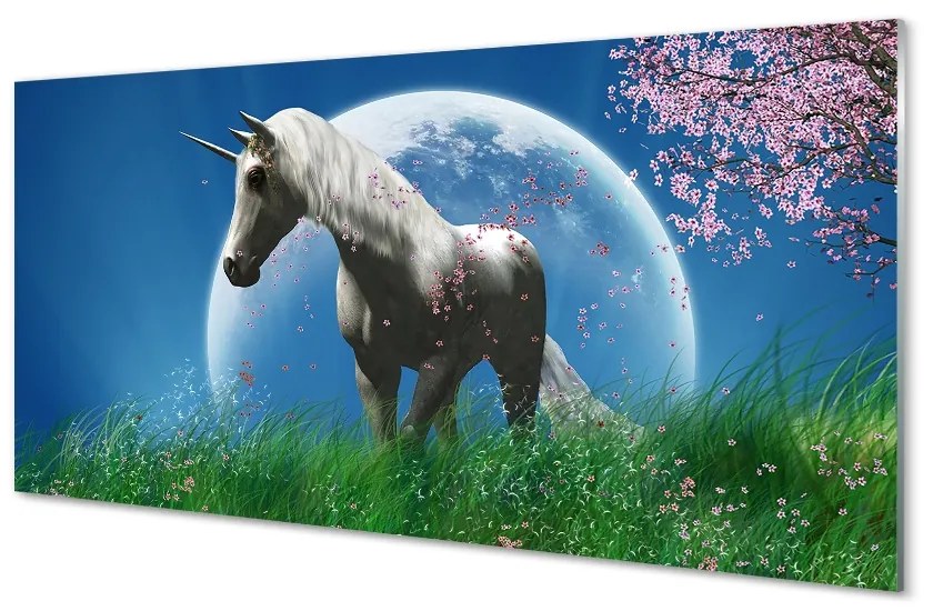 Sklenený obraz Pole jednorožec moon 120x60 cm