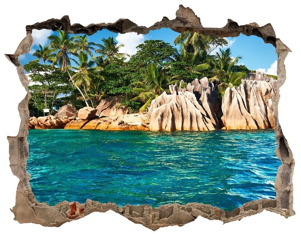 Nálepka fototapeta 3D výhled Tropický ostrov nd-k-82172236