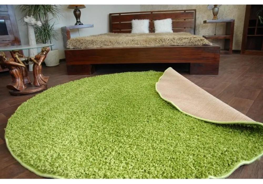 Kusový koberec Shaggy Roy zelený kruh 120cm