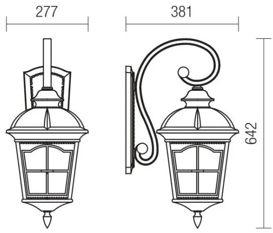 Redo 9648 - Vonkajšie nástenné svietidlo YORK 1xE27/70W/230V IP44 hnedé