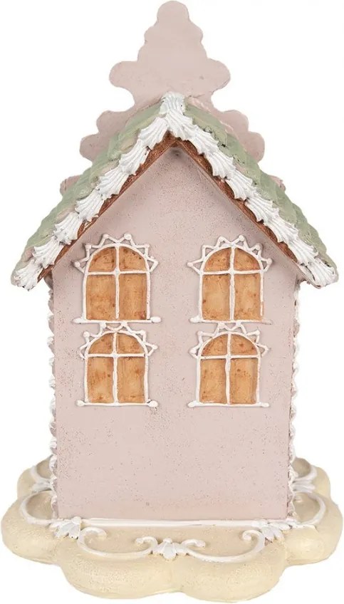Ružová perníková chalúpka Gingerbread House - 13*13*20 cm