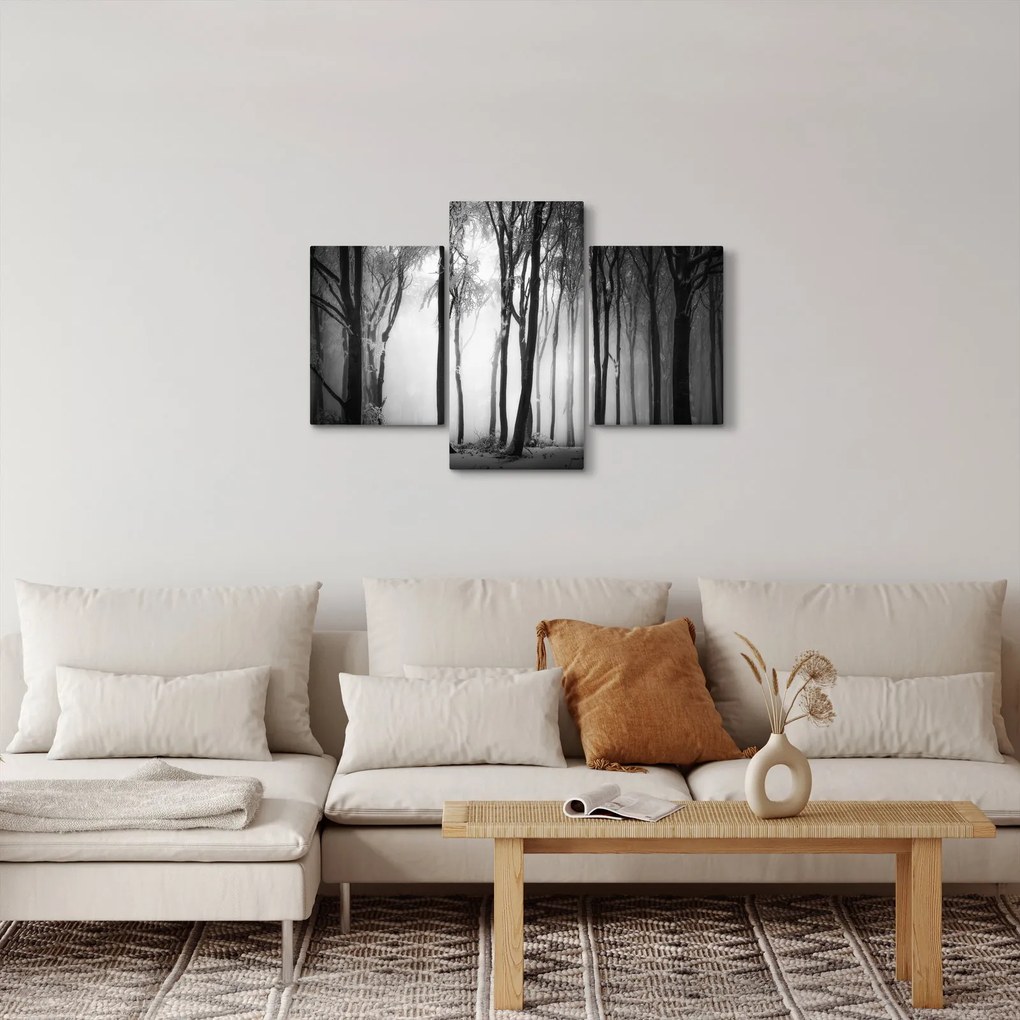 Obraz - Vlk v temnom lese (90x60 cm)