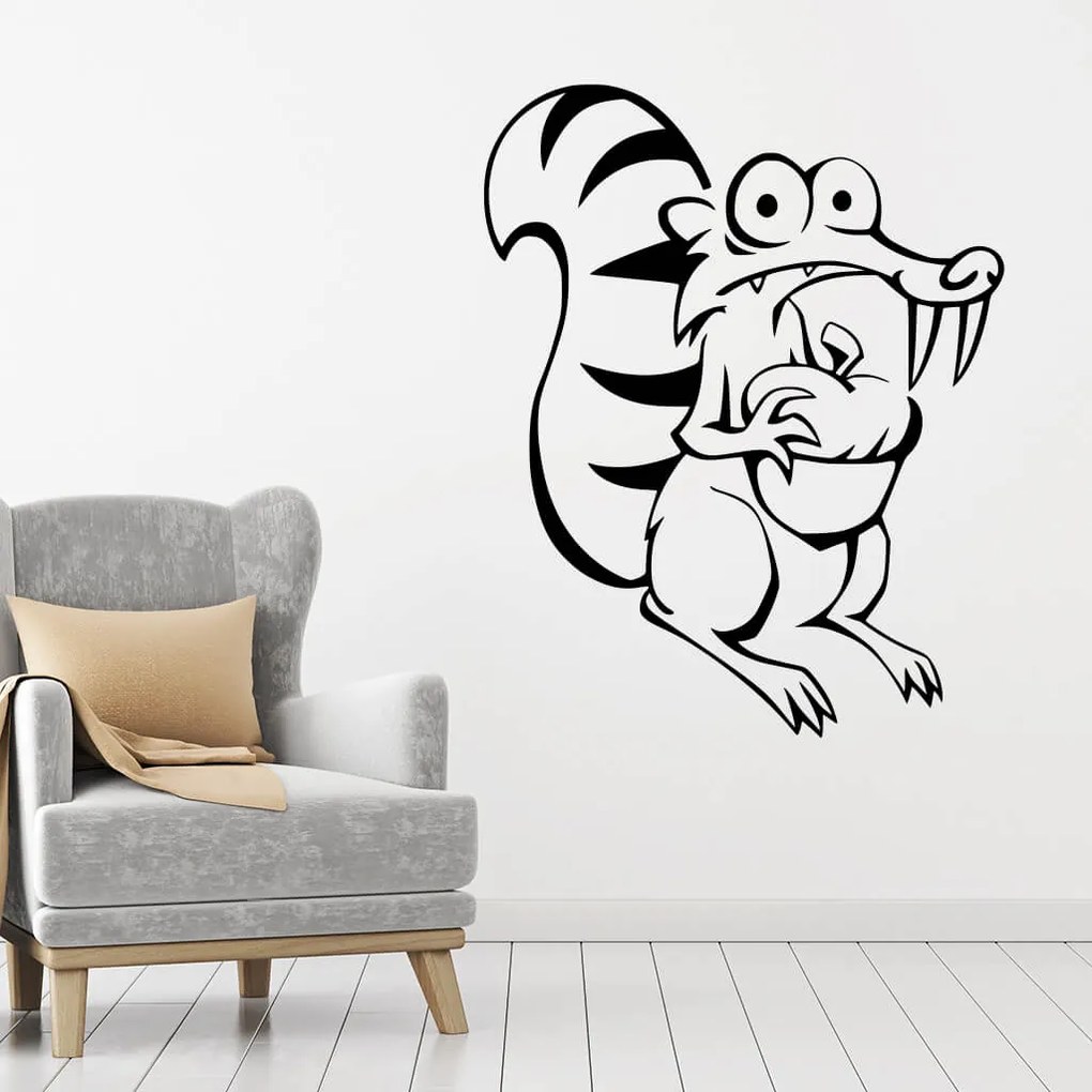 Veselá Stena Samolepka Veverička Scrat Farba: oranžová, Veľkosť: 100 x 79 cm