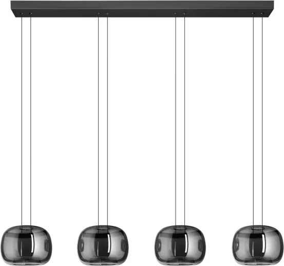 Eglo 390433 - stmievateľný LED luster na lankách HORTUNAS 4xLED/5,8W/230V čierna/dymová