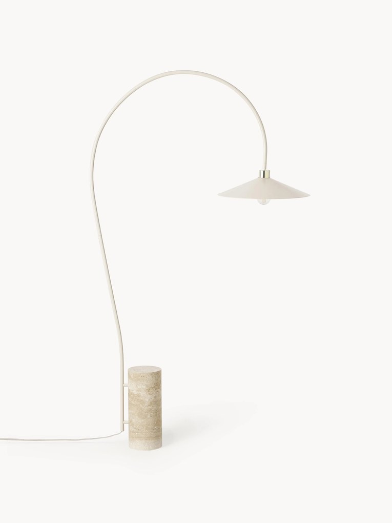Oblúková lampa's travertínovým podstavcom Cora