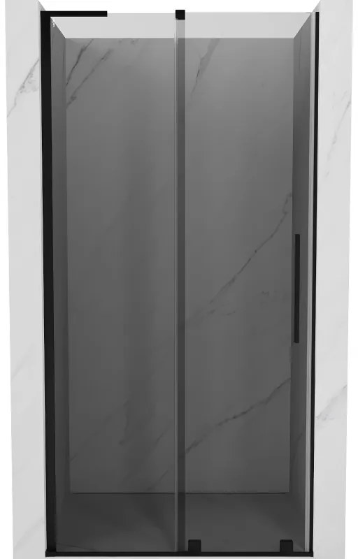 Mexen Velar L, posuvné sprchové dvere do otvoru 120 cm, 8mm šedé sklo, čierna matná, 871-120-003-41-70
