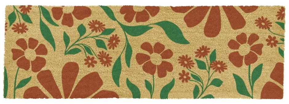 Rohožka z kokosového vlákna 40x120 cm Red &amp; Green Floral – Artsy Doormats