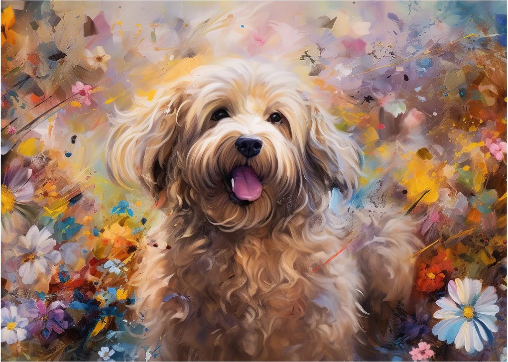 Sklenený obraz - Šťastný pes II. (70x50 cm)