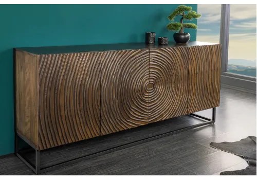 Komoda 44580 Zen Circle 180cm Drevo Mango Hnedá-Čierna - Komfort-nábytok